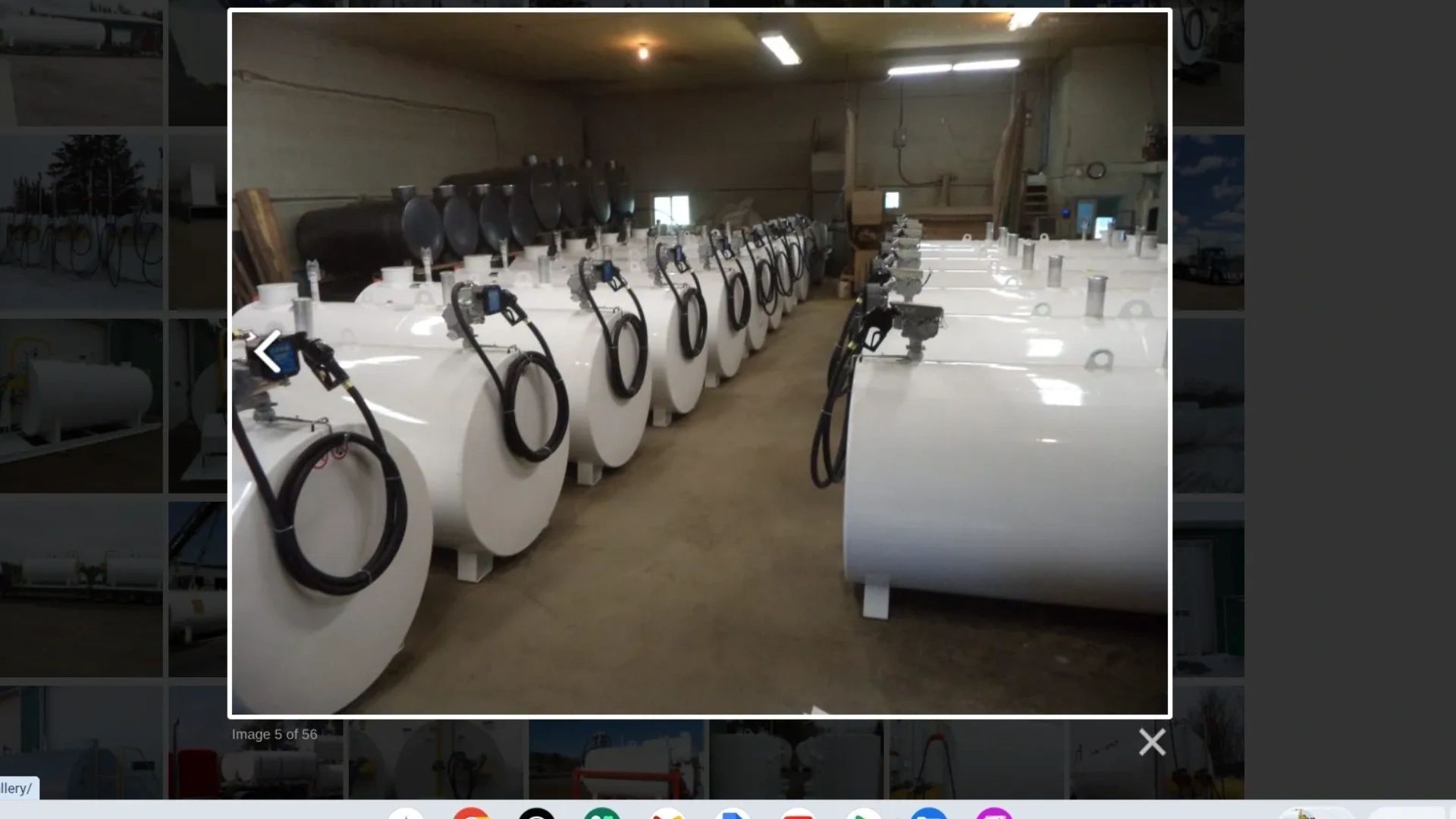Industrial warehouse storage tanks